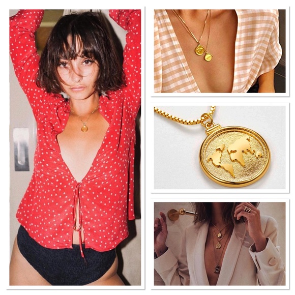 🌍 NWT 18K GOLD BLOGGER/CELEB FAV COIN MAP GINGER! - Picture 1 of 8